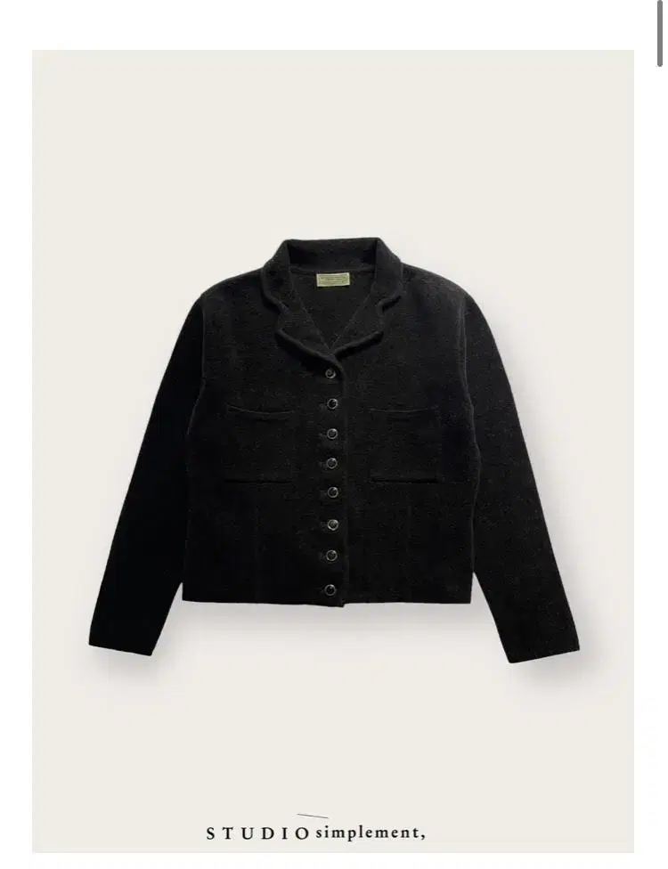 스튜디오심플멍 292 Velours Black Cardigan